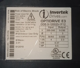 Invertek Optidrive E3  0.37 kw  59133001006