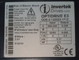 Invertek Optidrive E3  0.37 kw  59133001027