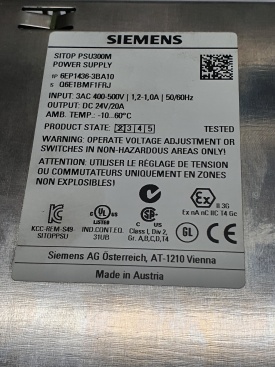 Siemens Sitop PSU300M 3AC 400V-24VDC 20A  O6E1BMF1FRJ 