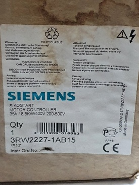 Siemens Sikostart   18,5 kW 3RW2227-1AB15  6-0032D47