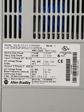 Allen-Bradley Powerflex 70  5,5 Kw 1JAQ5RM9