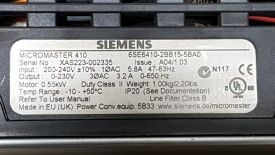 Siemens Micromaster 410  0.55 kw XAS223.002335