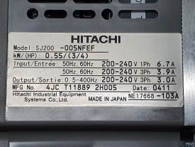 Hitachi SJ200  0.55 kW 4JC T11889 2H005