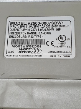 Watt Drive Opti-line V2500 0,75 kW V0007SW1W512000