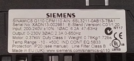 Siemens Sinamics G110 0,37kW 002981