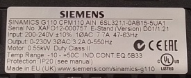 Siemens Sinamics G110 0,55kW 000757