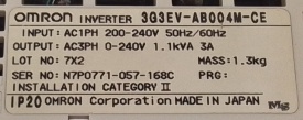 Omron Sysdrive 3G3EV 0,4kW N7P0771-057-168C