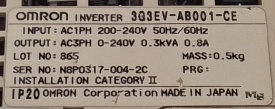 Omron Sysdrive 3G3EV 0,1kW N8P0317-004-2C