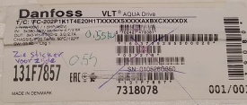 Danfoss VLT Aqua Drive FC-202 0,55kW 012626G230