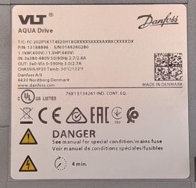 Danfoss VLT Aqua Drive FC-202 1,1kW 014626G280