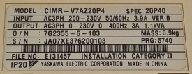 Omron Varispeed V7 0,4kW JA07XE376200103