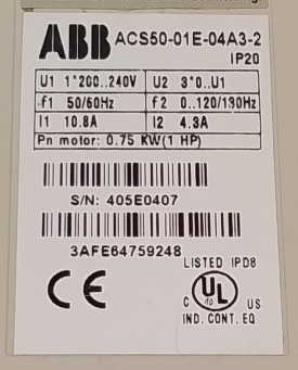 ABB ACS50 0,75kW 405E0407