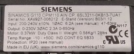 Siemens Sinamics G110 0,37kW XAV927-006212