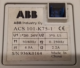 ABB ACS100 0,37kW 936K0164