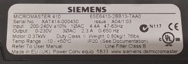 Siemens Micromaster 0,37kW 410 XAT414-000430