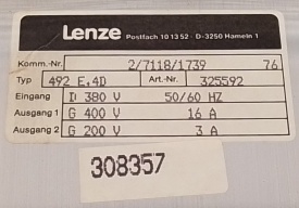 Lenze 492 E.4D DC 200/400V