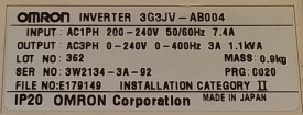 Omron Sysdrive 3G3JV 0,55kW 3W2134-3A-92