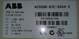 ABB ACS350  0.37 kw  752D3377WS