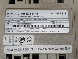 Omron Varispeed E7  7.5 kw 1R0935153800007