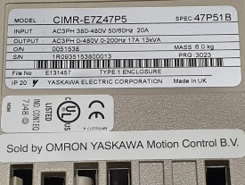 Omron Varispeed E7  7.5 kw 1R0935153800013 