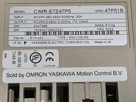 Omron Varispeed E7  7.5 kw 1R0935153800021 