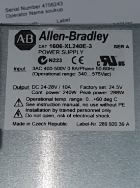 Allen Bradley 1606-XL 400V-24VDC 10A 4756243